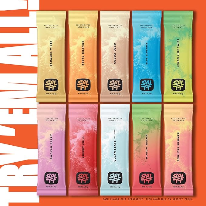 Keto Chow SALTT Electrolytes Powder Packets, Groovy Grapefruit (30 Hydration Packets) - Magnesium, Potassium, Sodium, Trace Minerals - Vegan, Sugar & Gluten Free - Travel Essentials - Made in USA