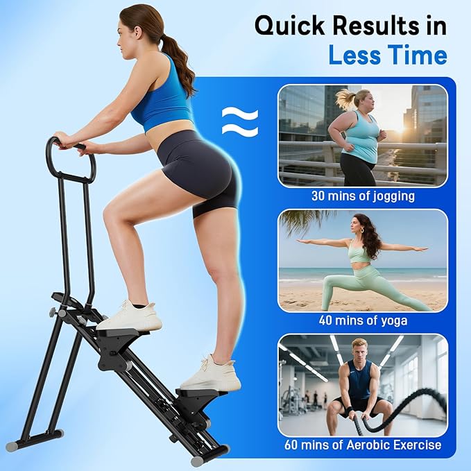 ERGOLIFE Stair Stepper with 6-Level Adjustable Resistance, 350lbs Upgrade Foldable Stairmaster Machine for Home Gym Workout, Cardio Stair Climber with Low Noise