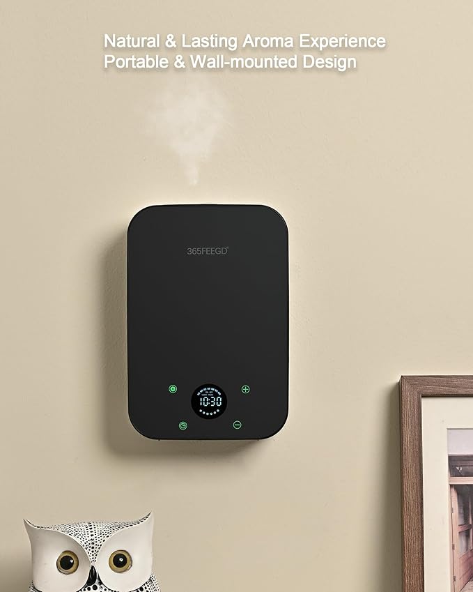 Waterless Oil Diffuser - Pure Essential Oil Diffuser with App Control - 150ml/1700 Sq.Ft. Coverage for Effective Aromatherapy in Home/Office/Hotel (Black)