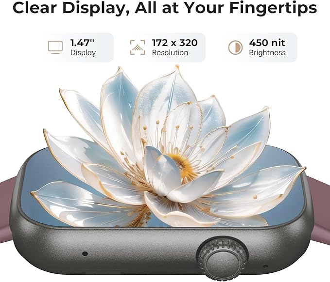 Fitness Tracker for Men Women, 24/7 Heart Rate, SpO2 and Sleep Monitor Health Watch, Calorie Step Counter Fitness Watch IP68 Waterproof Smart Watch for Android and iOS, Black/Smoke Violet