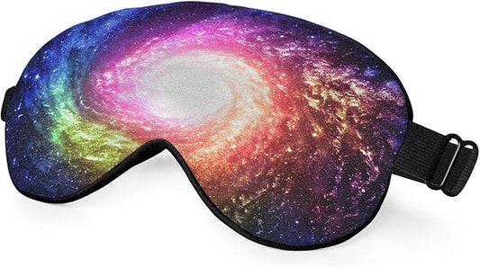 Starry Sky Silk Sleep Mask Mysterious Interstellar Universe Shining Soft Eye Shade Cover for Men Women Boy Girl Airplane Travel with Elastic Strap
