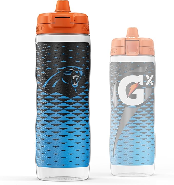 Gatorade Gx NFL Non-Slip Squeeze Bottles, 30 fl oz, Gx Hydration System