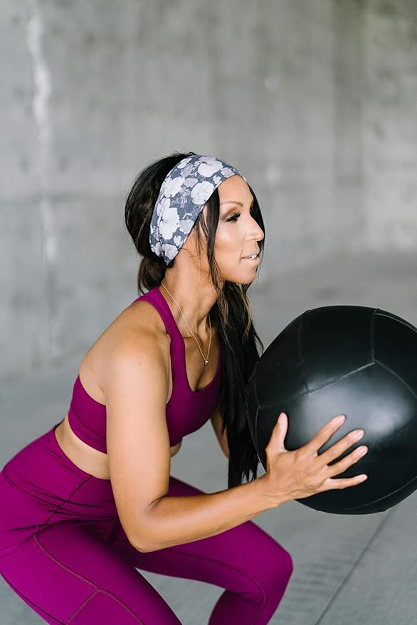 Maven Thread Headbands for Women - Wide Sports Headband for Running, Exercise, Gym, Athletic Workouts and Yoga, 4" Thick Non-Slip Sweatbands, 2Pack