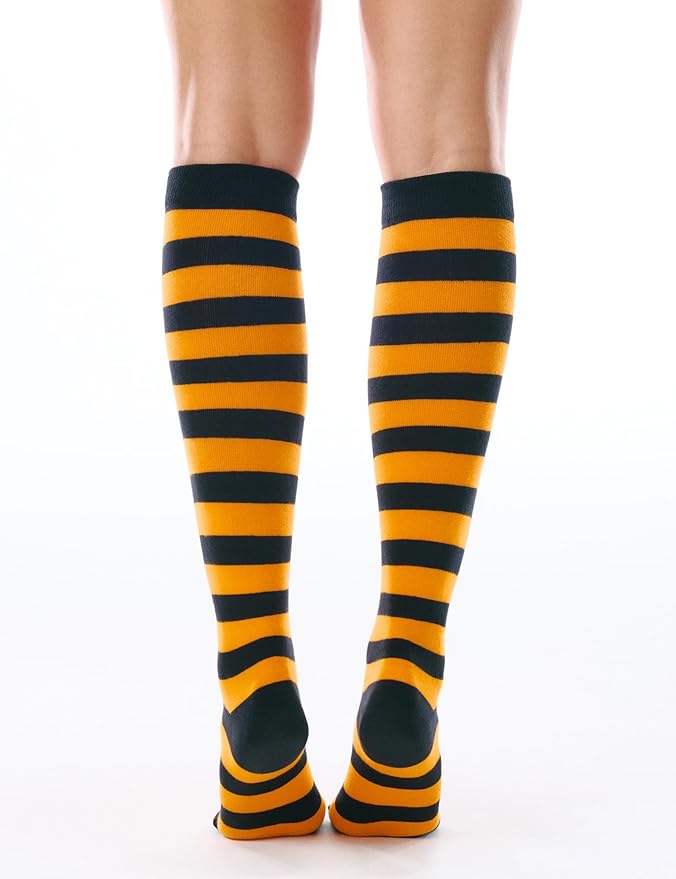 FITRELL Women's Knee High Socks Outdoor Sport Athletic Socks Casual Stripe Tube Socks 1-4 Pack