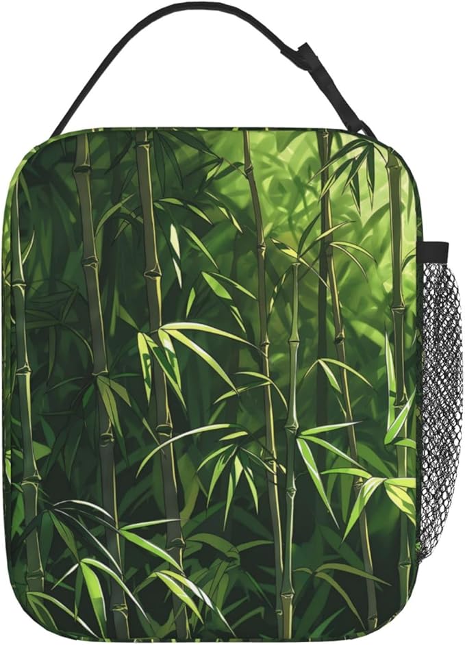 Forest Print Insulated Lunch Box Gifts for Kids Adults Tree and Leaf Nature Inspired Design Reusable Portable Lunchbox Cooler Lunchbag for Work Picnic School Travel or Hiking