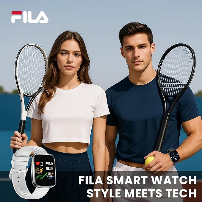 Fila Smart Watch for Men Women (Answer/Make Calls), 1.95" Fitness Watch with Heart Rate/Sleep Monitor, Step Counter, Fitness Tracker with 100+ Sports for Android iOS