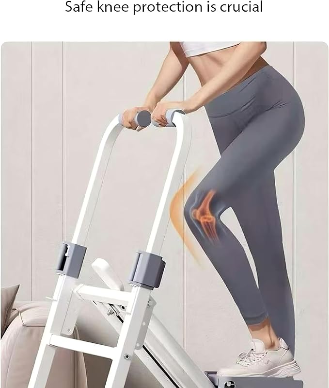 Foldable Stair Stepper Machine with Adjustable Handlebar & Step Counter - Compact Stair Climber for Home Gym, Cardio Workout Equipment, Space-Saving Step Machine for at-Home