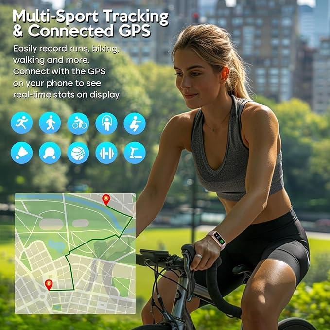 Fitness Tracker,2025 Smart Watch with Blood Pressure Heart Rate & Sleep Monitor IP67 Waterproof Step Calorie Counter Pedometer Fitness Activity Watch for Men Women Android iOS Phone (Purple)