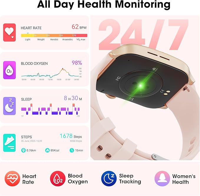 Curve Smart Watch for Men Women, 1.91" Smartwatches with 120+ Sport Modes, Fitness Tracker with Bluetooth Call, Heart Rate, Waterproof Activity Tracker Smartwatch for iOS Android Phones