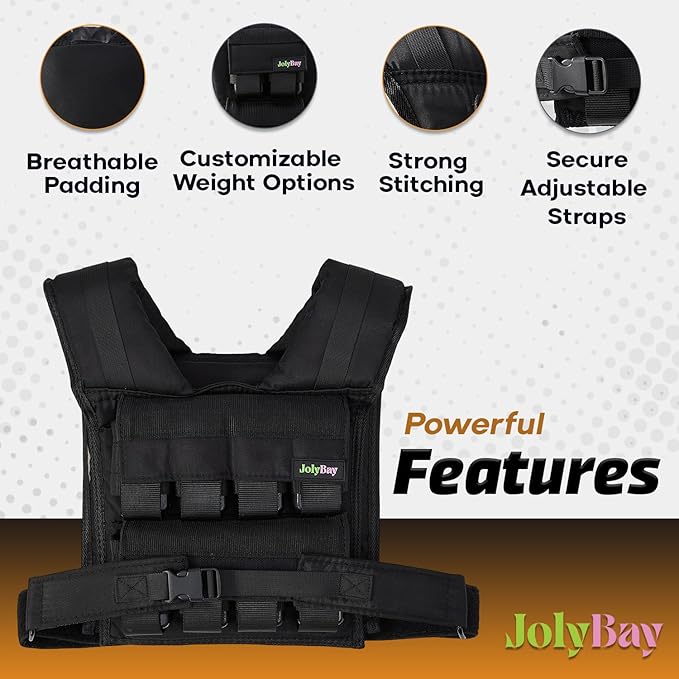 Adjustable Weighted Vest for Men and Women with Removable Weights, Weighted Vests for Posture, 20lbs | 35lbs Durable Body Weight Vest for Walking, Running, Cardio, CrossFit, Strength, and Workout