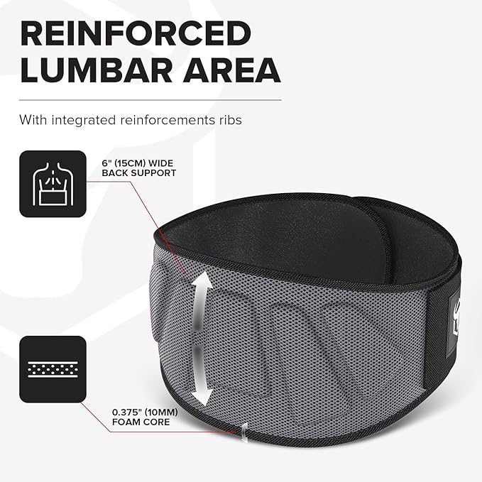 Weightlifting Belt For Men and Women - 6 Inch Auto-Lock Weight Lifting Back Support, Workout Back Support for Lifting, Fitness, Cross Training and Powerlifitng