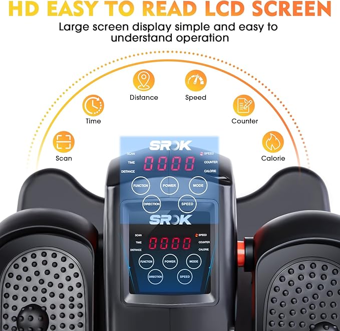 Under Desk Elliptical Machine, Electric Ellipse Leg Exerciser As Seen On TV with 12 Speed for Seniors,Portable Foot Leg Exerciser, Mini Seated Pedal Exerciser for Home Office