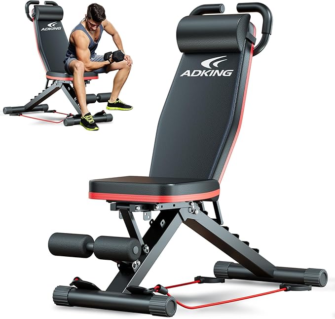 ALSO GO Adjustable Weight Bench 1000LBS, 14-in-1 Muti-Functional Workout Benches, Full Body Bench with Leg Extension & Preacher Curl Pad, Foldable Incline Decline Bench Press for Home Gym