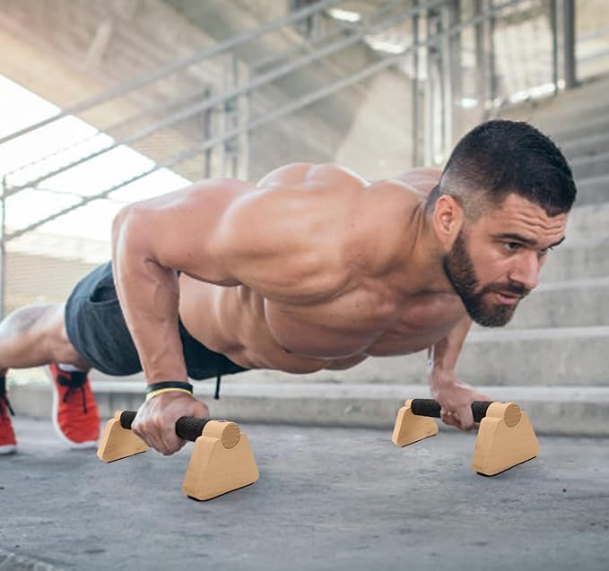 Parallettes Bars - Wooden Calisthenics Equipment for Handstand Training, Push Up Bars & Calisthenics Bar - Handstand Blocks and Pushup Handles for Men