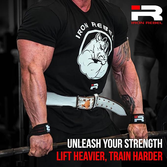 Iron Rebel Heavy Duty Lifting Straps for Men & Women - Wrist & Grip Support for Powerlifting, Bodybuilding, Weightlifting, Gym Training, Durable Cotton w/Neoprene Padding, Non-Slip, Adjustable Fit