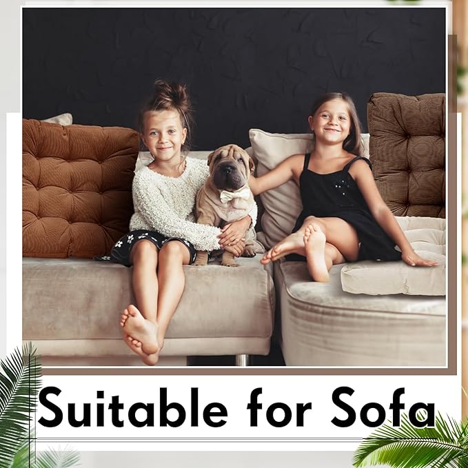 Jerify Floor Pillow Cushions 22 x 22 Inch Round Square Large Meditation Floor Pillow for Classroom Adult Meditation Picnic Party Cushion for Seating Gift Christmas(Square,Brown,4 Pcs)