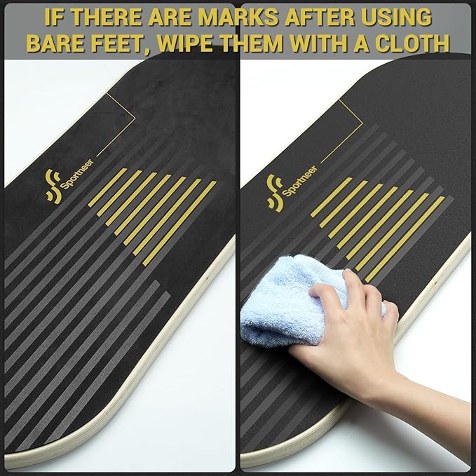 Sportneer Balance Board 7 Modes Wobble Board with Adjustable Stoppers Exercise Balancing Stability Trainer for Improve Balance, Surf Trainer & Physical Therapy - Roller and 2.8'' Ball Included