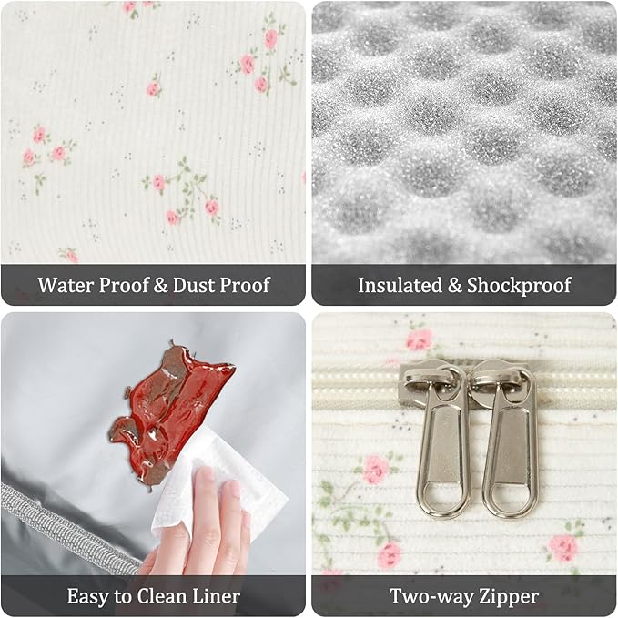 Insulated Lunch Bag for Women Men Large Reusable Lunch Box Adult Leakproof Portable Cooler Tote Bags for Work Picnic Peach Blossom