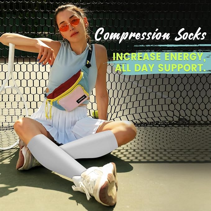 Iseasoo Copper Compression Socks (15-20 mmHg) for Men & Women - Running, Hiking, Cycling, Travel - Improves Circulation