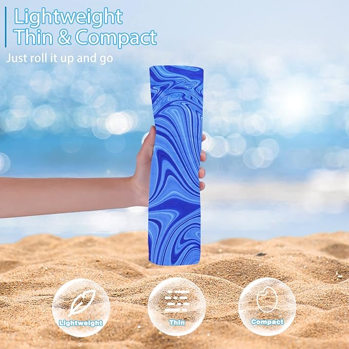 2 Pack Microfiber Thin Beach Towel Lightweight 71x32 Oversized Extra Large Sand Free Towels Quick Dry for Travel Pool Yoga Gym Sports Beach Accessories Vacation Essential Gift