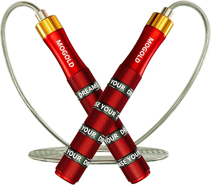 Pro Adjustable Speed Jump Rope - 10ft 4mm PVC Steel Wire with Dual Ball Bearings & 360° Spin - Metal/Rubber Ergonomic Grips for CrossFit, HIIT, Weight Loss, Home Gym Workouts for Men & Women