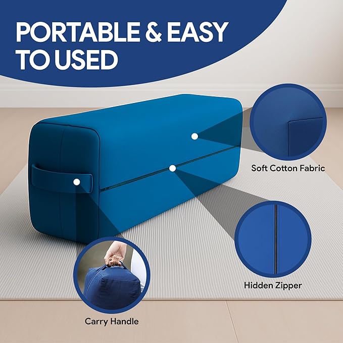 Yoga Bolster Pillow Rectangular Meditation Cushion Cotton