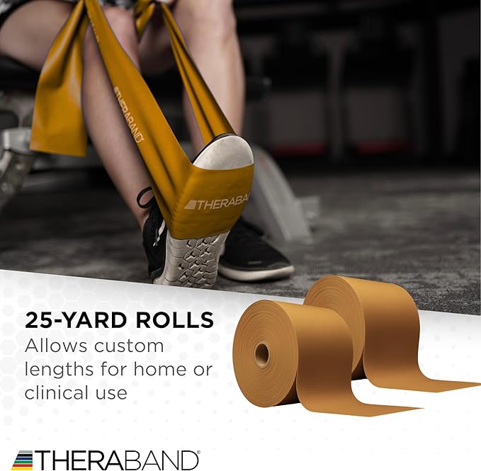 THERABAND Resistance Band, Black, Special Heavy, 50-Yard Roll, Latex Elastic Band for Exercise