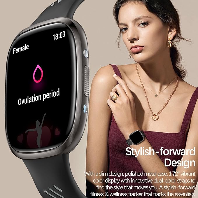 Health & Fitness Tracker (Answer/Make Calls), IP68 Waterproof Smart Watch with 24/7 Heart Rate, Blood Pressure, Blood Oxygen Monitor & Sleep Tracking, 110+ Exercise Mode Activity Tracker for Women Men