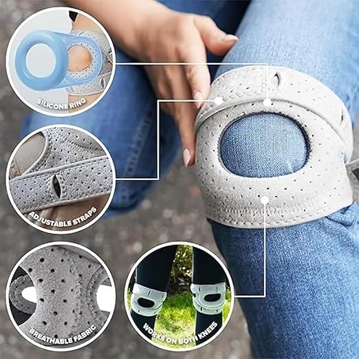 Knee Brace for Women Men,2pcs Adjustable Knee Support with Side Stabilizers,Patella Knee Brace for Meniscus Tear,Realign Knee Joint While You Move(Grey)