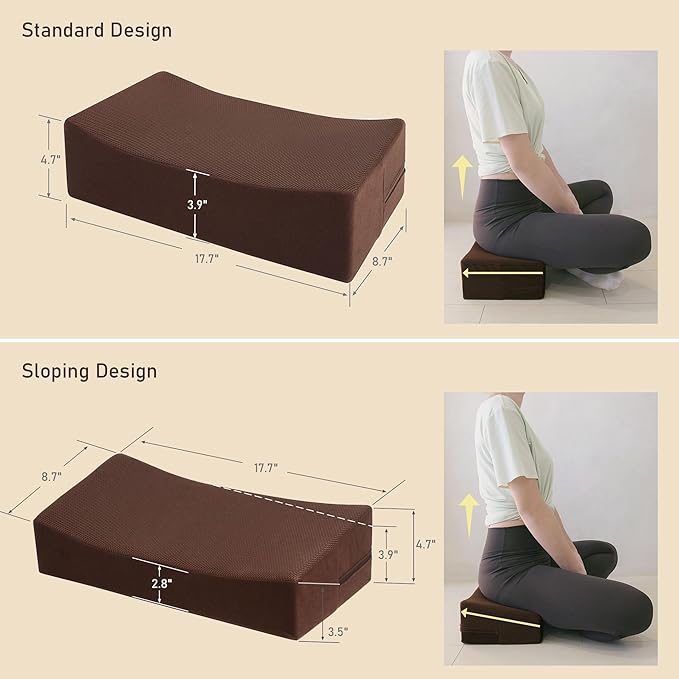 Meditation Cushion - Floor Pillow for Adults - Floor Seating & Meditation Pillow - Yoga Bolster with Washable Cover - High Density Responsive Bamboo Charcoal Foam for Sitting