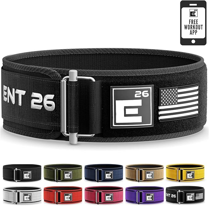 Element 26 Self-Locking Weight Lifting Belt - Premium Weightlifting Belt for Serious Functional Fitness and Olympic Lifting Athletes - Lifting Support for Men and Women - Deadlift Training Belt