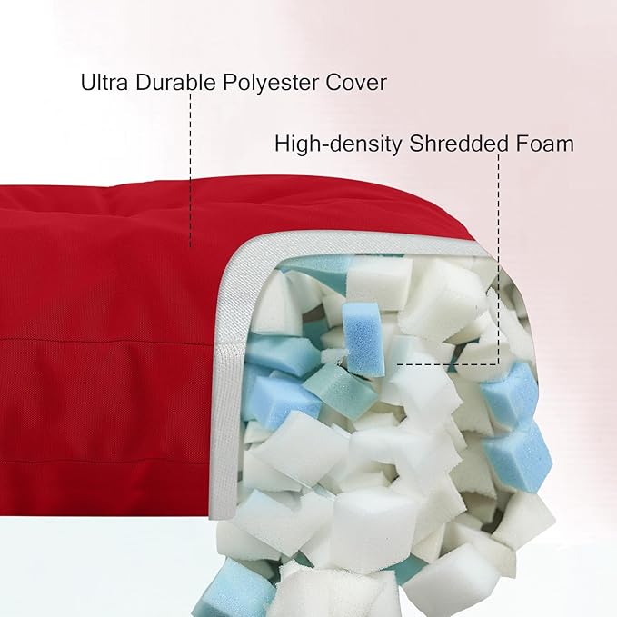 Outdoor Bench Cushion Waterproof, Tufted Bench Seat Cushion 36 x 15 Inch, Patio Wicker Indoor Seat Pads for Outside Garden Patio Balcony, Red