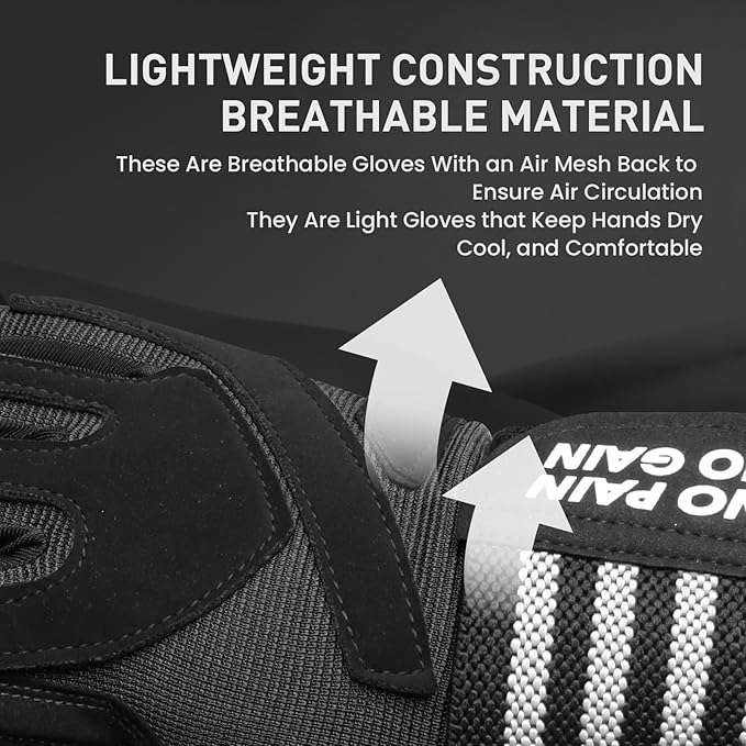 FINGER TEN Weightlifting Workout Gloves Full Half Finger with Wrist Strap Support, Padded Grip for Weight Lifting Gym Fitness Exercise Training Men Male