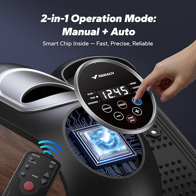 MERACH Under Desk Elliptical Exercise Machine, Ellipse Leg Exerciser as Seen on Tv for Seniors with 12 Adjustable Speeds & Remoter, Quiet Portable Seated Pedal Exerciser Fully Assembled