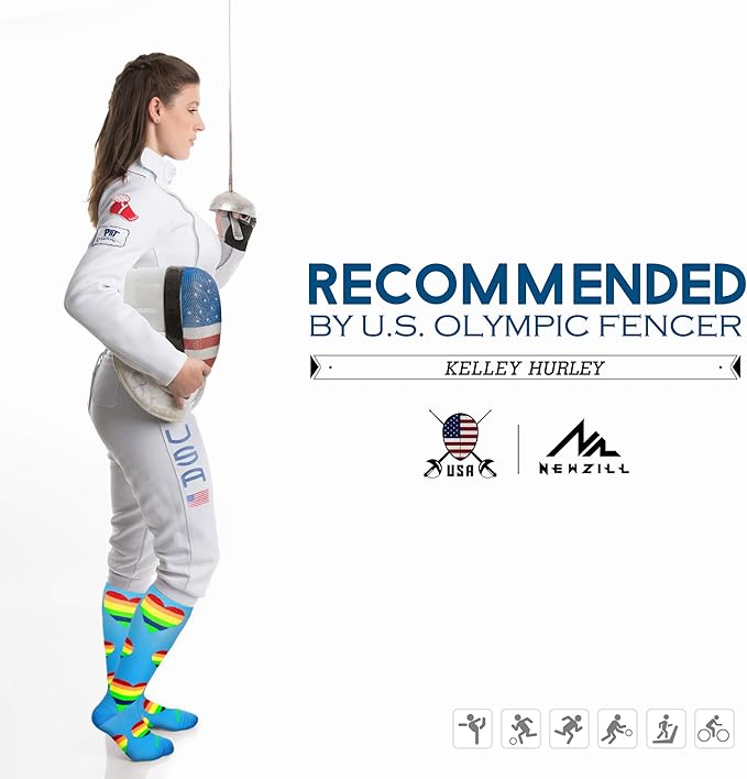 NEWZILL Medical Compression Socks for Women & Men Circulation 20-30 mmHg, Best Support for Running Athletic Cycling Nursing Travel Work and Fitness