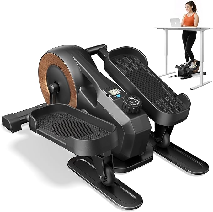 Sitting Under Desk Elliptical Machine, Leg Exerciser While Sitting for Seniors, Seated Pedal Exerciser, Quiet & Portable Pedal Exerciser with 8 Resistance Levels, Work from Home Fitness