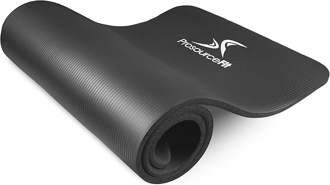 ProsourceFit Extra Thick Yoga and Pilates Mat ½” (13mm), 71-inch Long High Density Exercise Mat with Comfort Foam and Carrying Strap