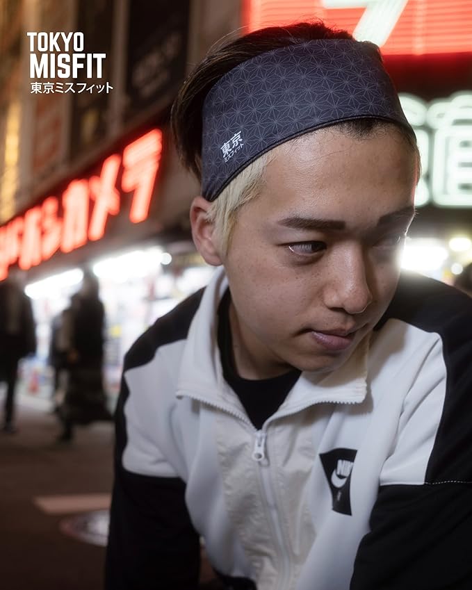 Tokyo Misfit - Japanese Headbands for Men & Women, Sweat Band, Workout, Yoga, Fashion, Running, Sports, Basketball, Bandana
