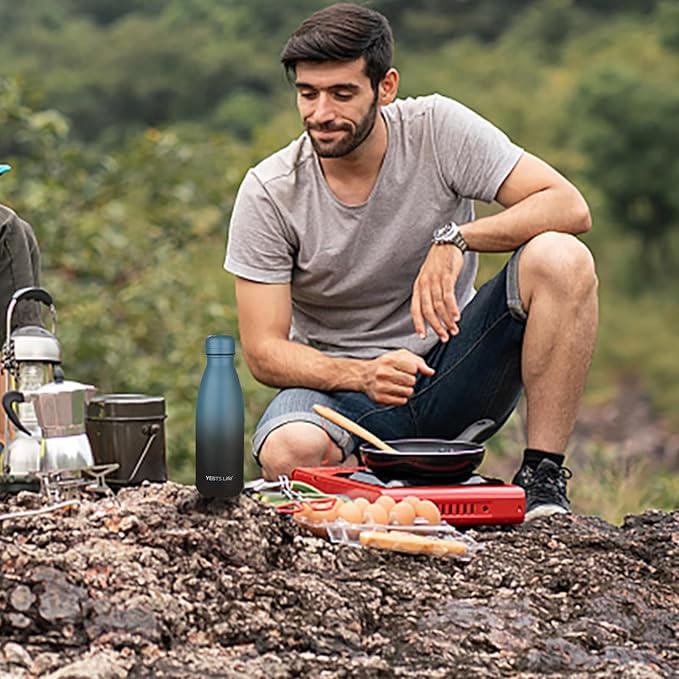 Insulated Water Bottle,2 Pack-12oz Stainless Steel Water Bottles with straw lid,Metal Sports Thermos Water Bottles for Boys,Girls,Double Wall Vacuum BPA-Free Flask for Sports (Purple-SeaIndigo)