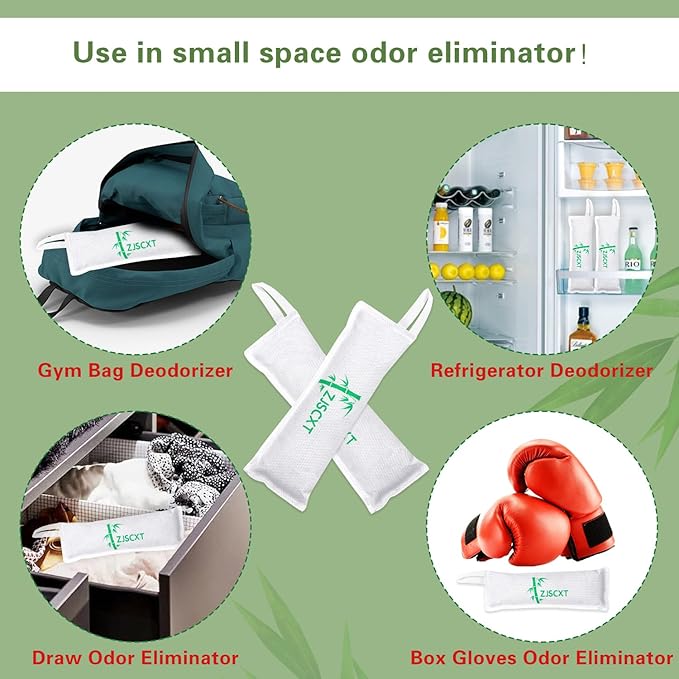 Charcoal Shoe Odor Deodorizer Inserts - Smells Eliminator for Sneakers, Boot and Gym Bag with Box Opener (6Packs, 2.8OZ/Pack)