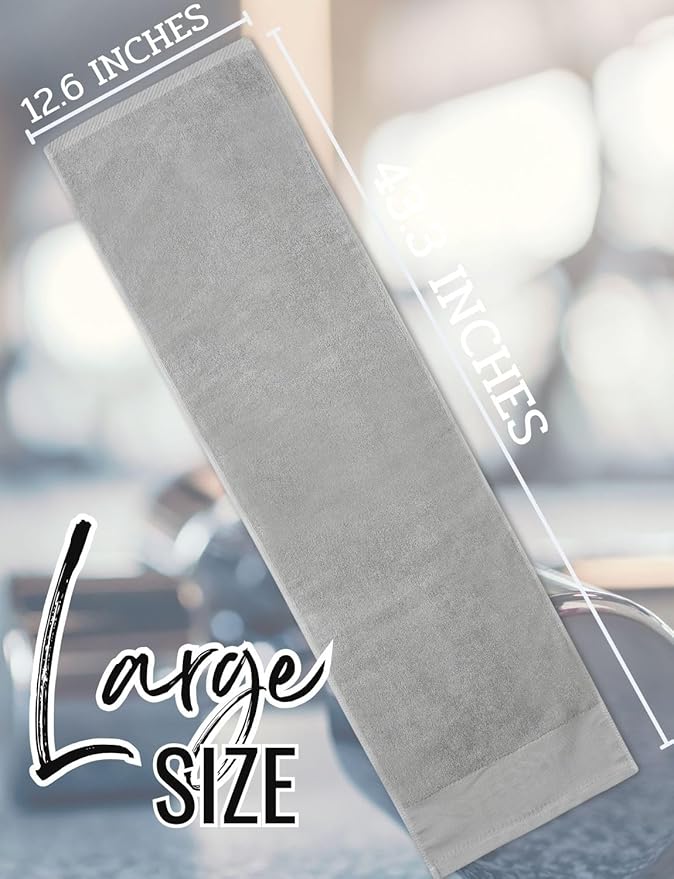 Gym Towel, Personalized Workout Gifts for Men, Women, Sports Lover, Exercise Fitness Gift for Gym Enthusiast on Birthday, Christmas, Soft and Absorbent Towel, Gray, Initial R