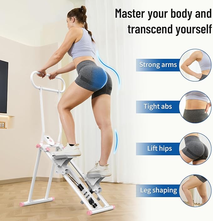 HXD-ERGO Stair Stepper for Home Gym,Folding Vertical Climber Cardio Exercise Machine,Stair Climber for Full Body Workout with Adjustable Handlebar for Women & Men