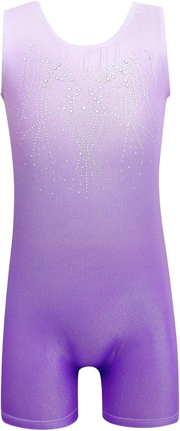 EQSJIU Leotards for Girls Gymnastics Sleeveless Sparkly Toddler Tumbling Outfits Dance Clothes Biketards for Kids 1-10 Years