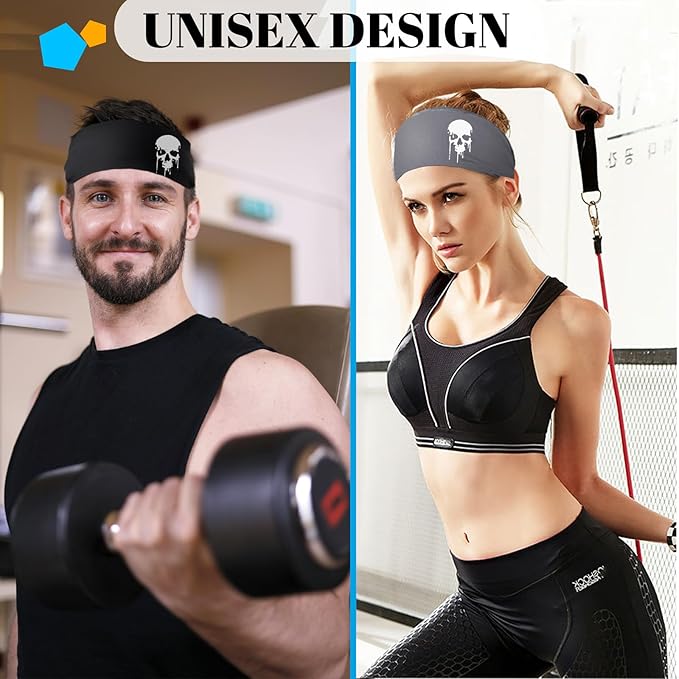 Sports Headbands for Men 3pcs Sweat Bands Headbands Men Workout Headband for Mens Cooling Sweat Head Bands Hairband