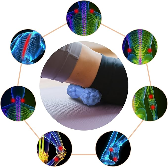 3 PCS Foot Massage Ball Roller Set with Lacrosse Ball, Spiky Ball, Massage Roller - Plantar Fasciitis Relief, Foot Massager for Muscle Pain Recovery, Trigger Point Therapy Tools