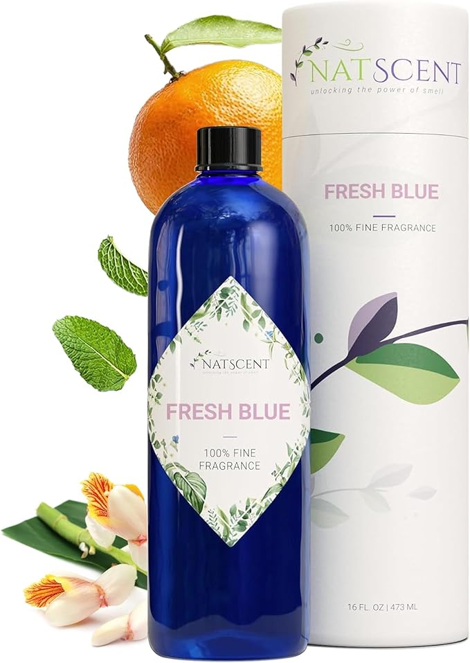Fresh Blue Essential Oils for Diffusers for Home, Nature-derived Fresh Linen Essential Oil, Long-Lasting & Family-Friendly Diffuser Oils Scents, IFRA Certified, Cold Air & Ultrasonic - 16 oz