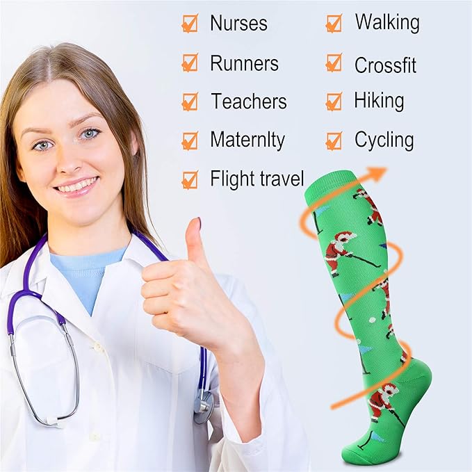 Compression Socks for Women & Men 15-20 mmHg, Best for Medical, Nursing, Running, Athletic, Varicose Veins, Travel