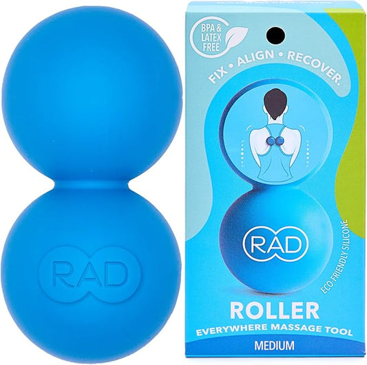 RAD Original Peanut Massage Ball – Medium Density Yoga Deep Tissue Roller Ball – Myofascial Release for Back, Neck, Feet, Psoas & Spine – Suboccipital & Thoracic Trigger Point Therapy