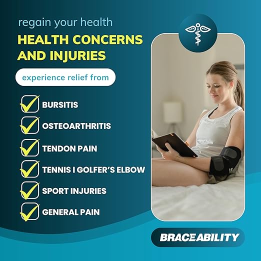 BraceAbility Bursitis Elbow Pad Brace | Compression Arm Sleeve Wrap with Padded Soft Support Cushion for Olecranon Joint Pain, Bursa Protection, Arthritis & Tendonitis Relief (L/XL)