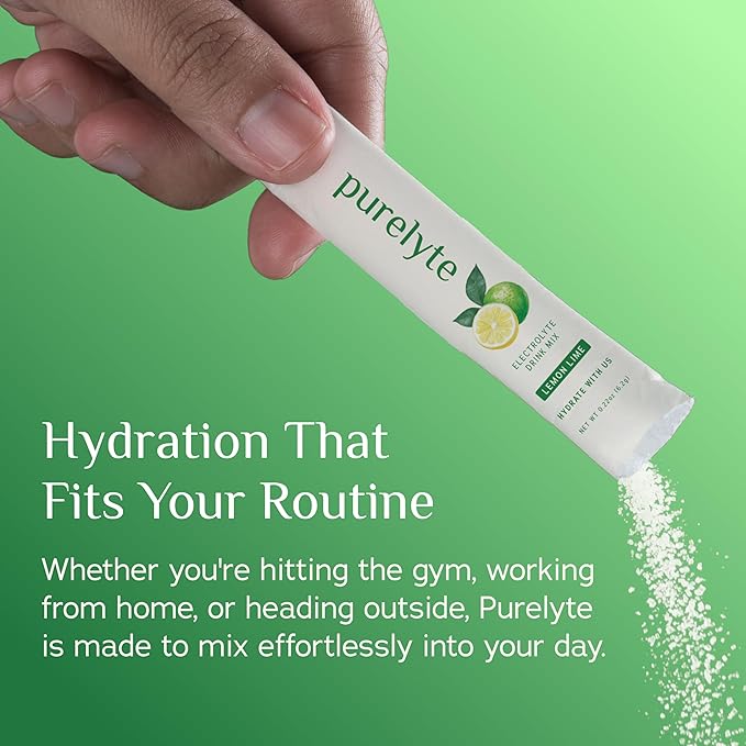 Electrolyte Drink Mix – Sugar-Free Hydration Powder Packets – Clean Electrolytes with Trace Minerals – Keto, Vegan, Gluten-Free – No Artificial Sweeteners – 12 Sticks – Lemon Lime